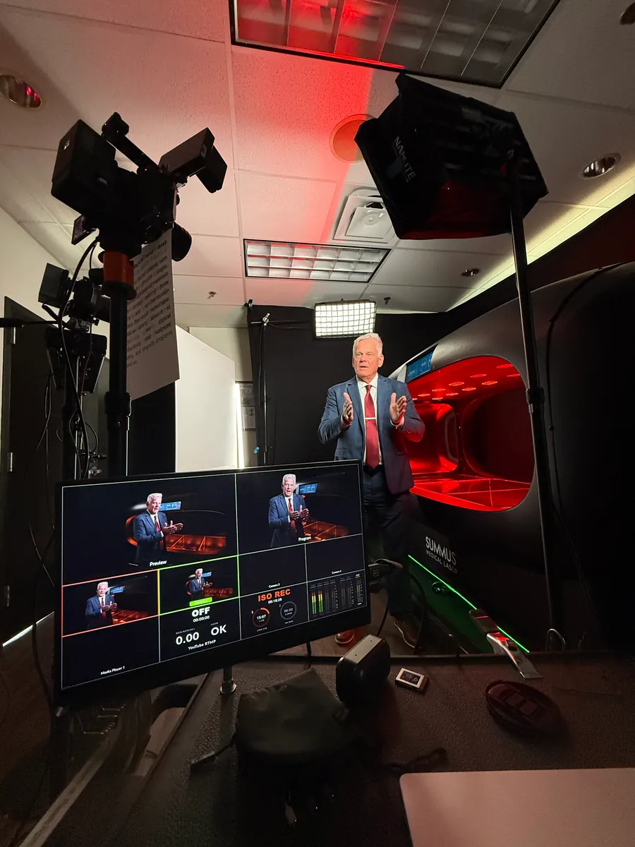 Multi-camera live production monitors during a stage event