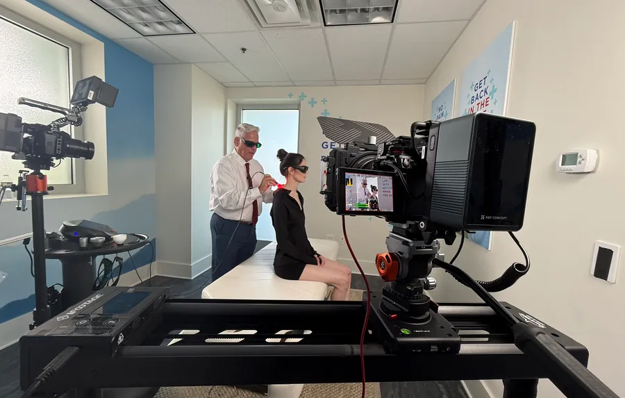 Product video shoot on a motorized motion-control slider rig