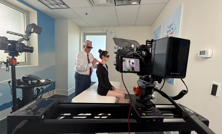 Product video shoot on a motorized motion-control slider rig